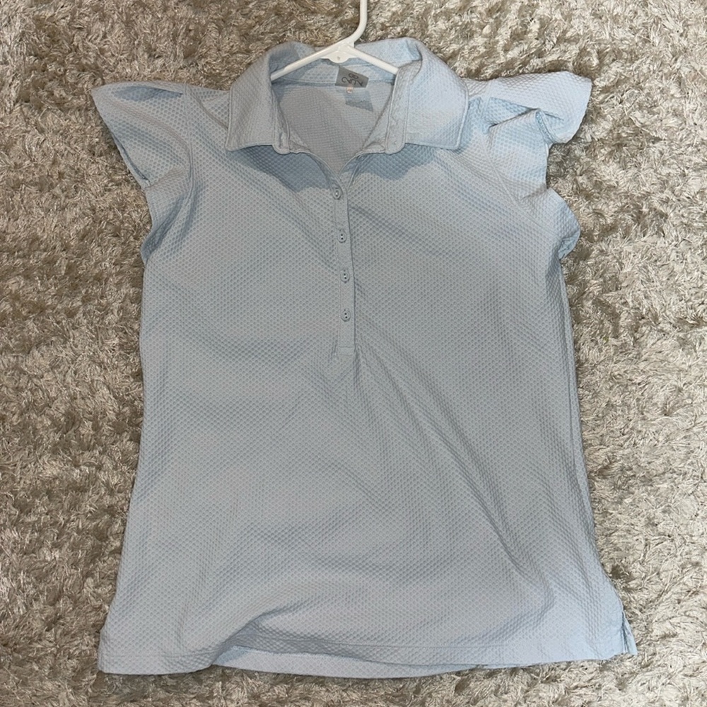Calia ruffle sleeve polo